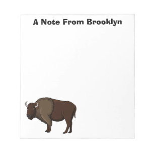 Happy American Bison Buffalo Illustration Notizblock