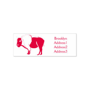 Happy American Bison Buffalo Illustration Permastempel