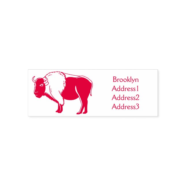 Happy American Bison Buffalo Illustration Permastempel (Design)