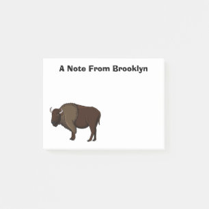 Happy American Bison Buffalo Illustration Post-it Klebezettel