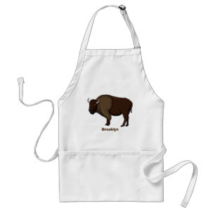 Happy American Bison Buffalo Illustration Schürze