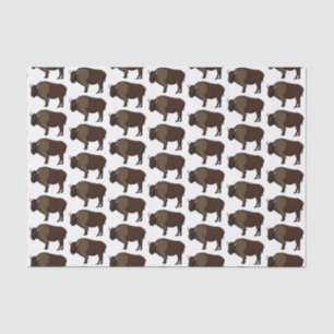 Happy American Bison Buffalo Illustration Seidenpapier