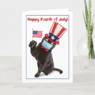 Happy Amerikanische Unabhängigkeitstag Cat in Face Feiertagskarte