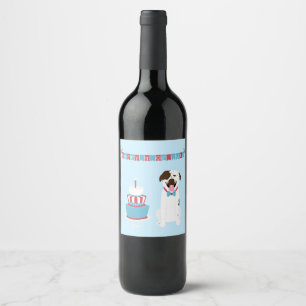 Happy Amerikanische Unabhängigkeitstag Dog Red Whi Weinetikett