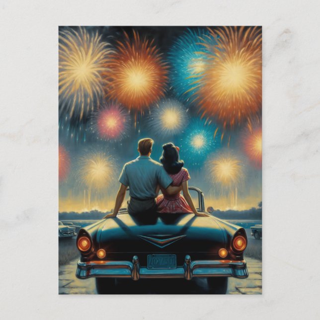 Happy Amerikanische Unabhängigkeitstag | Doppelfeu Postkarte (Vorderseite)