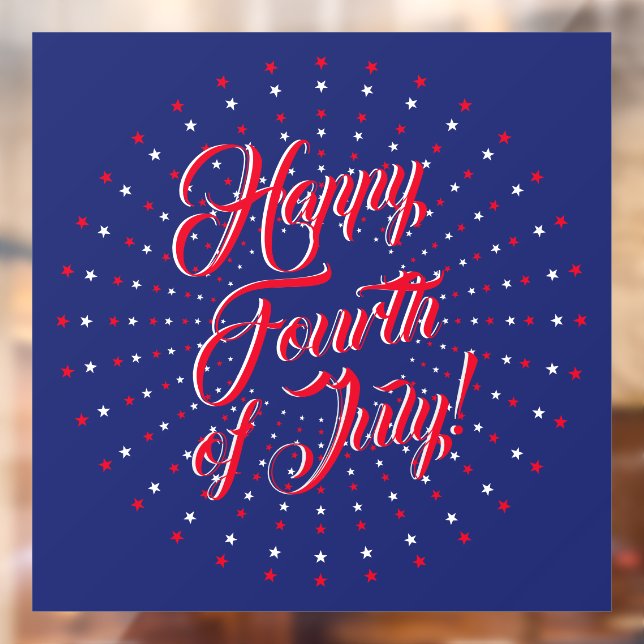 Happy Amerikanische Unabhängigkeitstag Drehbuch Ro Fensteraufkleber (Blatt 2)