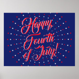 Happy Amerikanische Unabhängigkeitstag Drehbuch Ro Poster