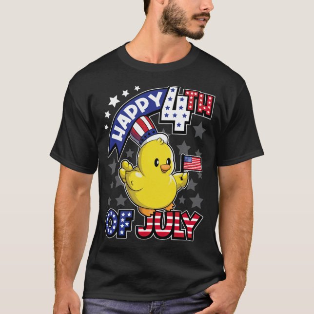 Happy Amerikanische Unabhängigkeitstag Duck USA la T-Shirt (Vorderseite)