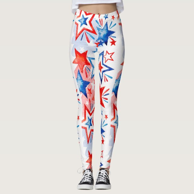 Happy Amerikanische Unabhängigkeitstag Leggings (Vorderseite)