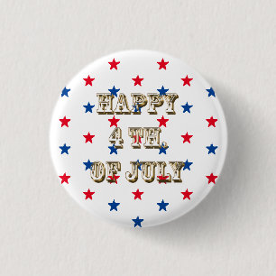 Happy amerikanische Unabhängigkeitstag Rot-Blau-St Button