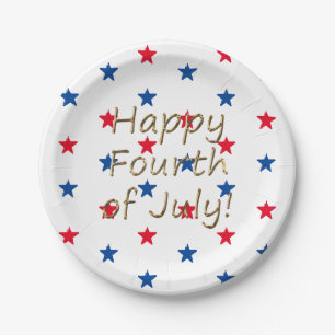 Happy amerikanische Unabhängigkeitstag Rot-Blau-St Pappteller