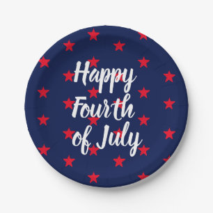 Happy amerikanische Unabhängigkeitstag Rot-Weiß-St Pappteller