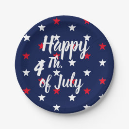 Happy amerikanische Unabhängigkeitstag Rot-Weiß-St Pappteller