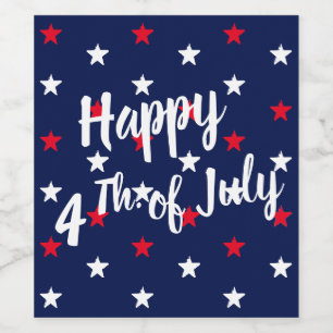 Happy Amerikanische Unabhängigkeitstag Rot Weiß &  Weinetikett