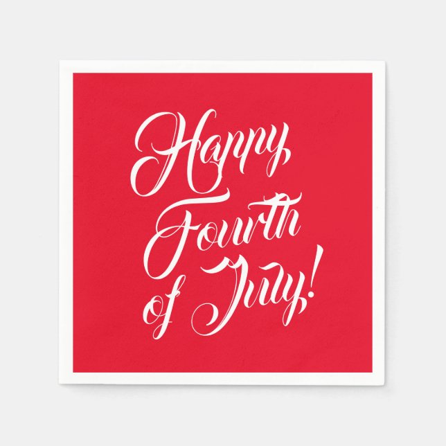 Happy Amerikanische Unabhängigkeitstag Scripting w Serviette (Vorderseite)