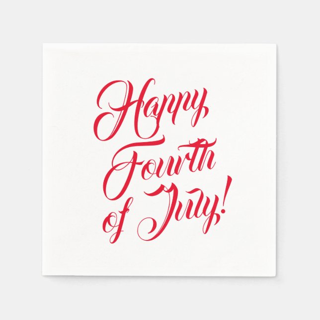 Happy Amerikanische Unabhängigkeitstag Scriptred R Serviette (Vorderseite)