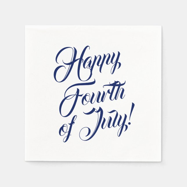 Happy Amerikanische Unabhängigkeitstag Skript navv Serviette (Vorderseite)