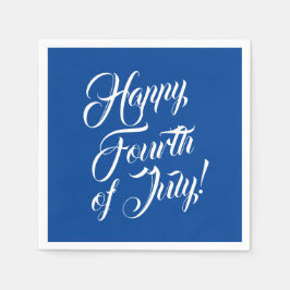 Happy Amerikanische Unabhängigkeitstag Skript weiß Serviette