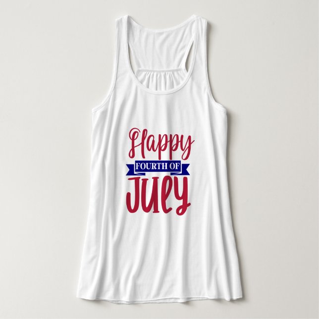 Happy Amerikanische Unabhängigkeitstag Tank Top (Design Vorderseite)