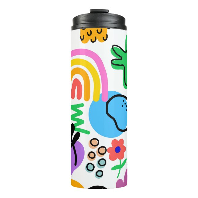 Happy and colorful abstract designs thermosbecher (Vorderseite)