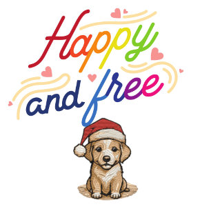 Happy and Free Dog T - Shirt