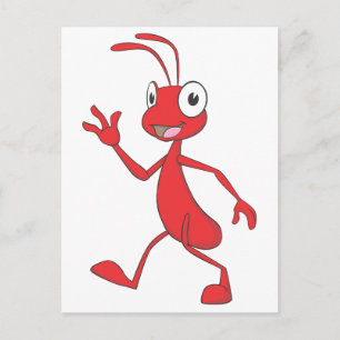 Happy and Friendly Ant Walking Postkarte