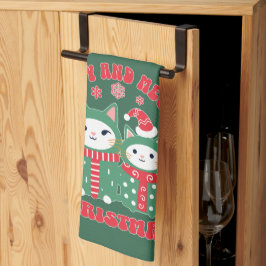 Happy and Meowy Christmas Cats 1 Geschirrtuch