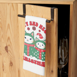 Happy and Meowy Christmas Cats Geschirrtuch