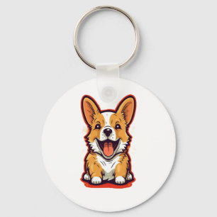 Happy and Niedlich Corgi - Adorable Design for Dog Schlüsselanhänger