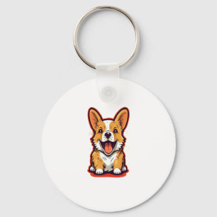 Happy and Niedlich Corgi - Adorable Design for Dog Schlüsselanhänger