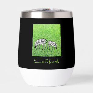 Happy and Niedlich Kenyan Zebras Wine Tumbler