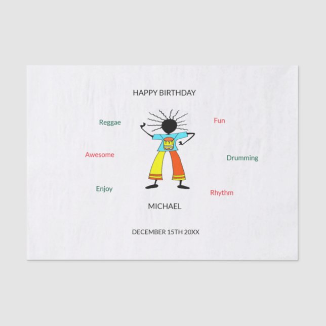 Happy and Phantastisch Reggae Dancer Seidenpapier (Vorderseite)