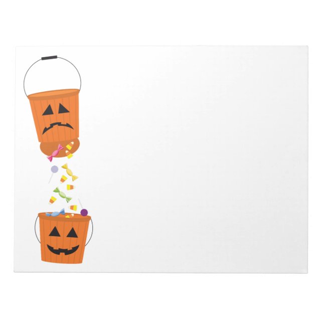 Happy and Sad Halloween Buckets Notizblock (Vorderseite)
