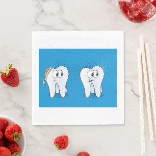 Happy And Sad Teeth Napkins Serviette