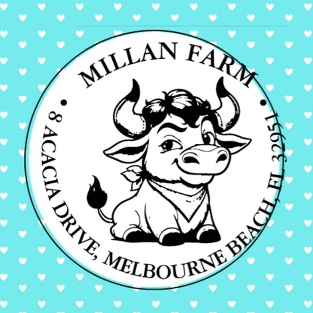 Happy Angus Bull Theme Permastempel (Express personality and spread smiles with every impression)