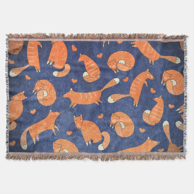 Happy-animal-fox-Muster Decke (Vorderseite)