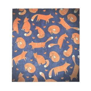Happy-animal-fox-Muster Notizblock