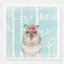 Happy Animal mit Blume in Blue Forest Hamster