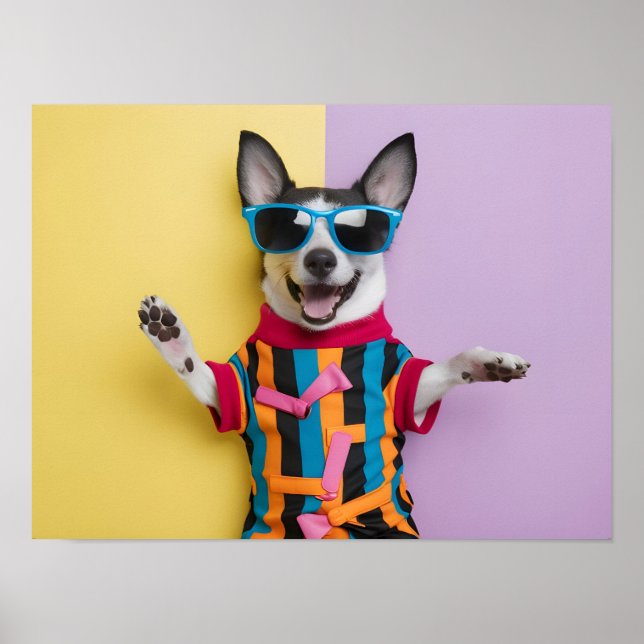 Happy Animal mit Sonnenbrille Poster (Vorne)
