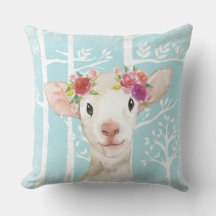 Happy Animal with Blume in Blue Forest Sheep