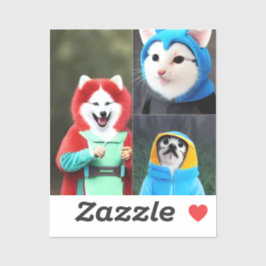 Happy Animals in lustigen Kostümen #1 Aufkleber