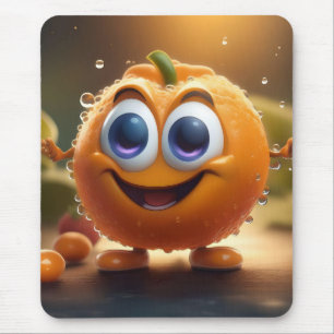 Happy Animated 3d Orange, Mousepad