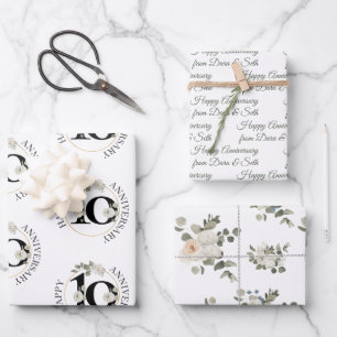 Happy Anniversary 10 Jahre Custom Geschenkpapier Set