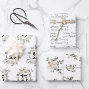 Happy Anniversary 15. Jahr Custom Geschenkpapier Set