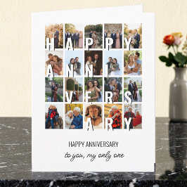 Happy Anniversary 20 Wedding Photo Collage Karte