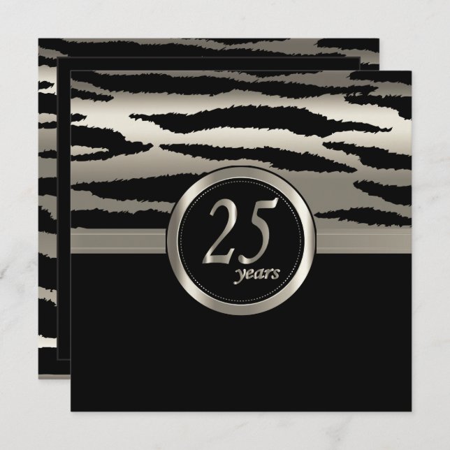 Happy Anniversary 25 Jahre Einladung (Vorne/Hinten)