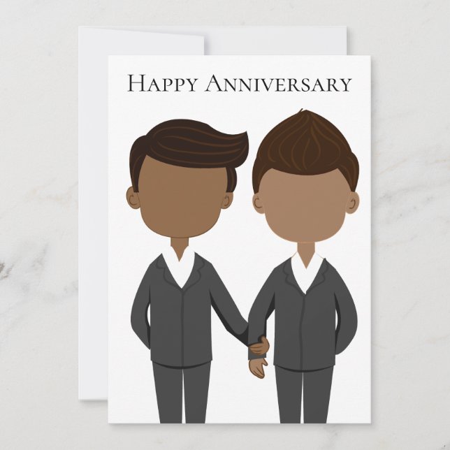 Happy Anniversary American Couple Gay Men Karte (Vorderseite)