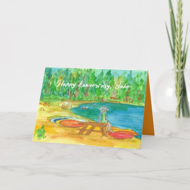 Happy Anniversary Babe Lake Tahoe Beach Kayaks Karte (Vorderseite)