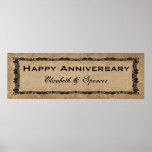 Happy Anniversary Banner Type Poster