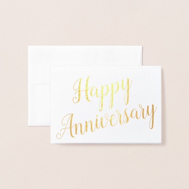 Happy Anniversary Besondere Anlass Custom Gruß Folienkarte (Vorderseite mit Umschlag)